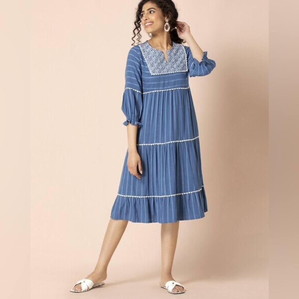 Blue midi dress